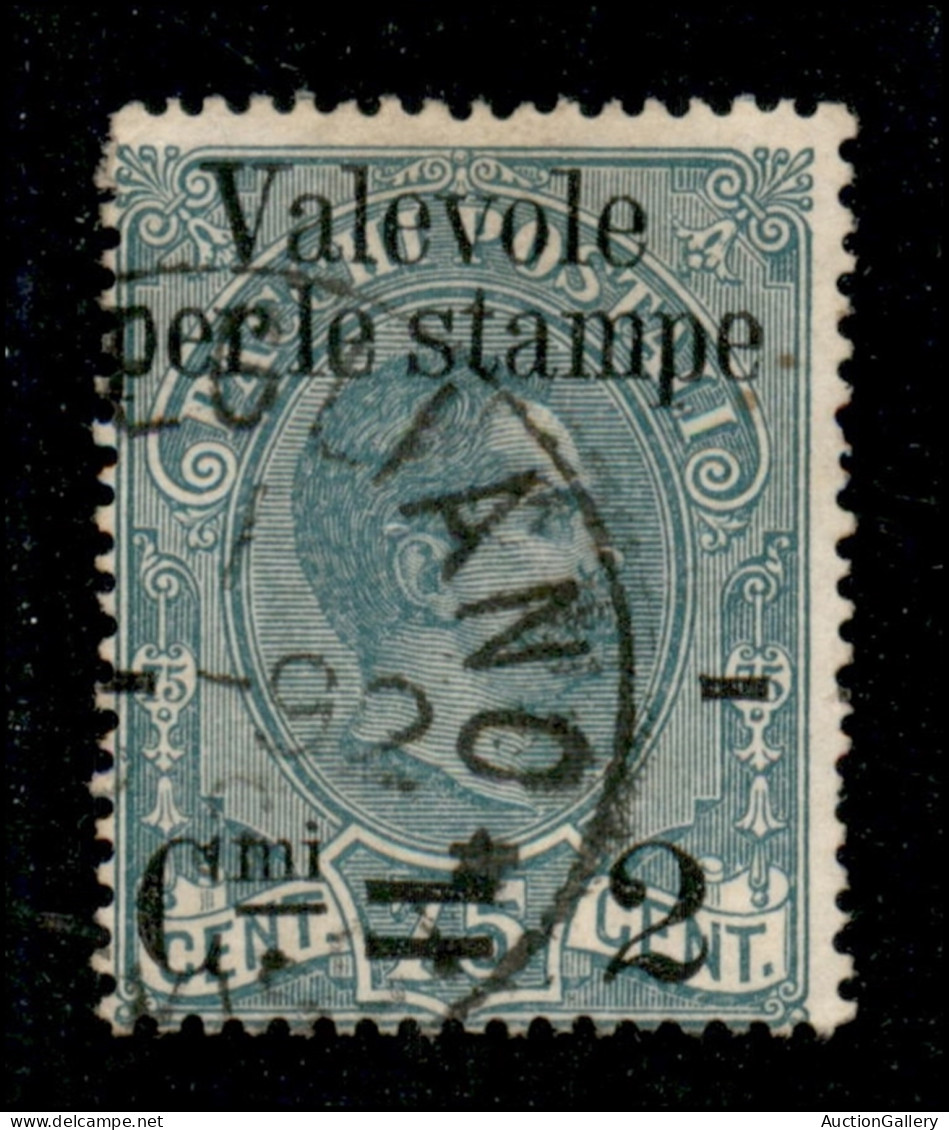 Regno - Umberto I - 1890 – 2 Cent Su 75 Cent (53adb) Usato – P Sulla Dentellatura (100) - Sonstige & Ohne Zuordnung