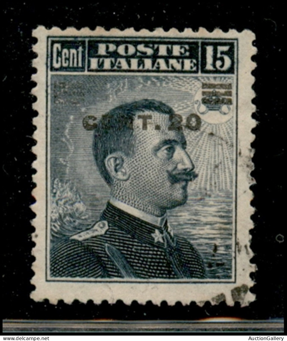 Regno - Vittorio Emanuele III - 1916 - 20 Cent Su 15 Michetti (106i Varietà) Usato - Soprastampa Spostata In Basso - Sba - Autres & Non Classés