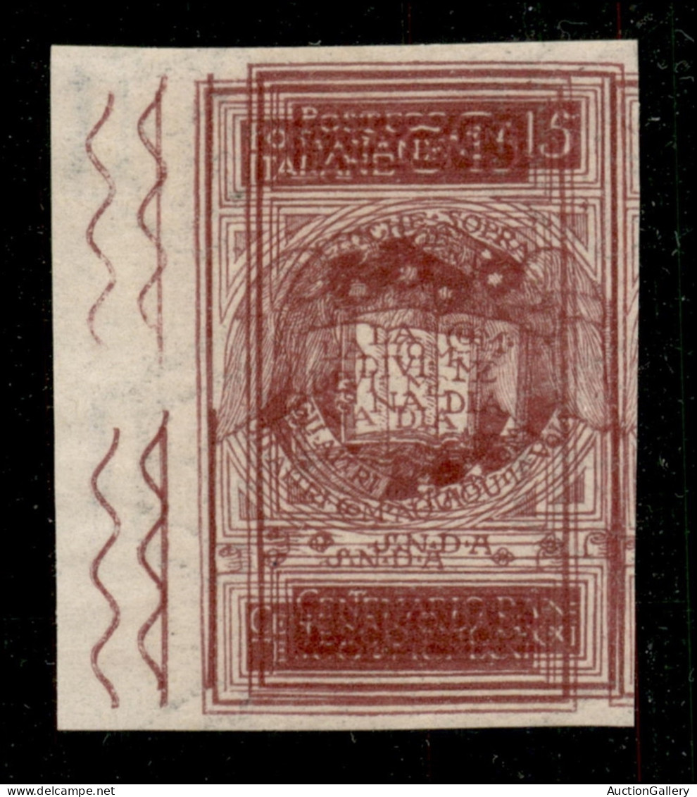 Regno - Vittorio Emanuele III - 1921 - 1 Cent Dante (116c Varietà) Non Dentellato Con Doppia Stampa - Gomma Integra (360 - Other & Unclassified