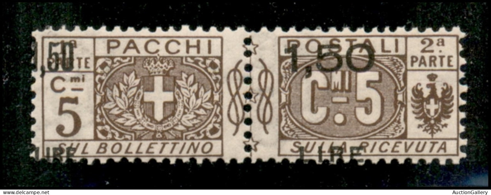 Regno - Vittorio Emanuele III - 1923 - 1,50 Lire Su 5 Cent (22e) Con Soprastampa Spostata (lire In Basso) - Gomma Integr - Andere & Zonder Classificatie