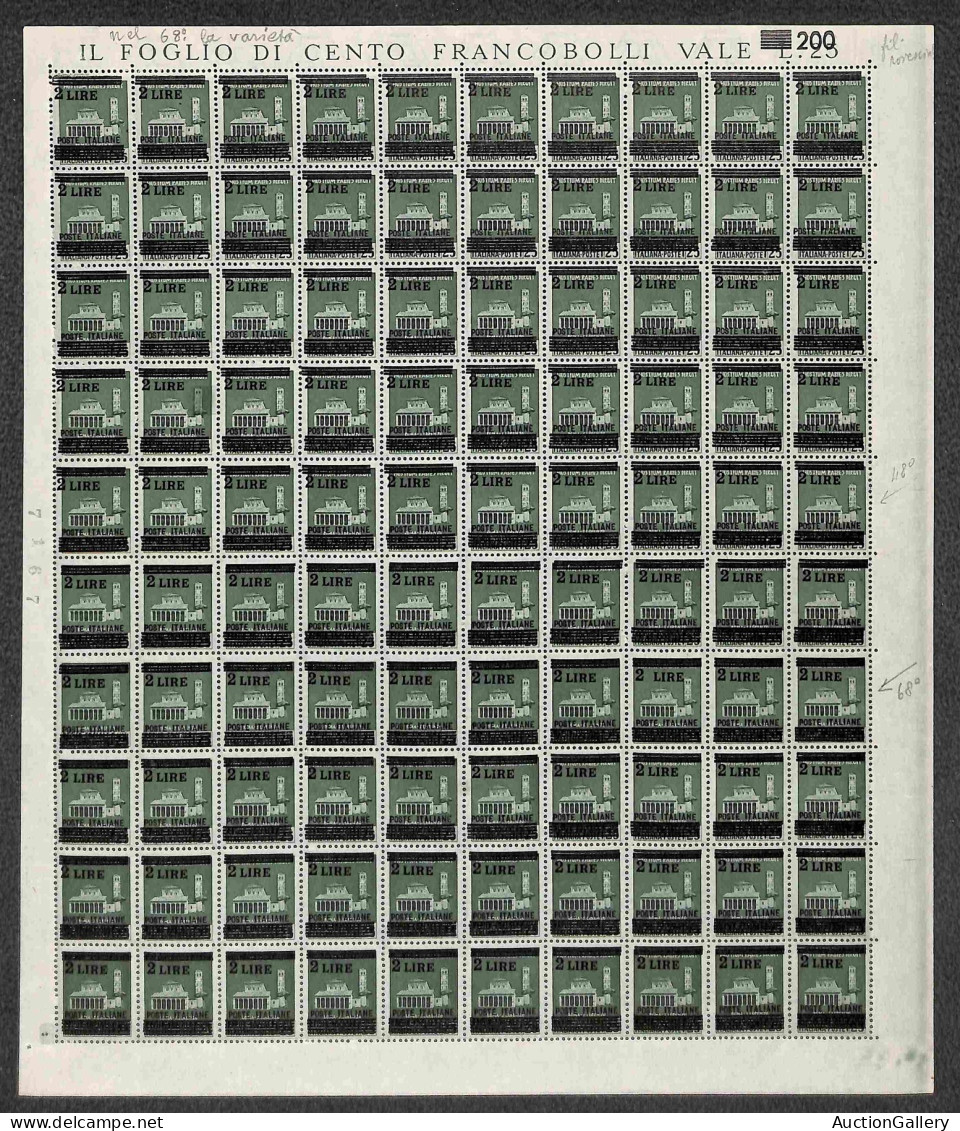 Luogotenenza - 1945 - Sei Valori (523 + 525 + 528 + 531 + 538 + Espressi 24) In Fogli Di 100 (Espresso 2 X 50) - Gomma I - Sonstige & Ohne Zuordnung