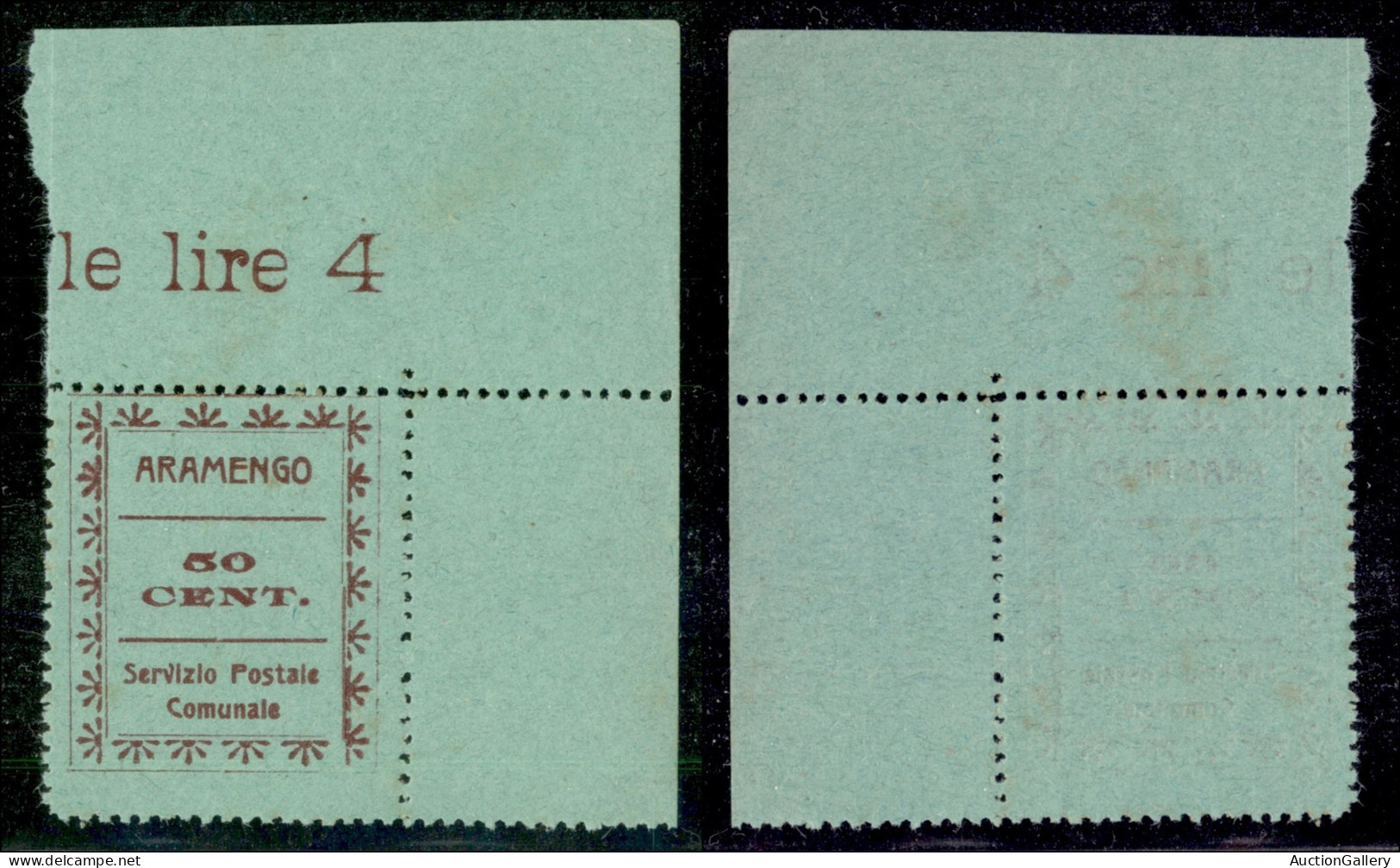 Emissioni Locali - Servizi Postali Comunali - Aramengo - Aramengo - 1945 – 50 Cent (1) Angolo Di Foglio – Sempre Senza G - Otros & Sin Clasificación