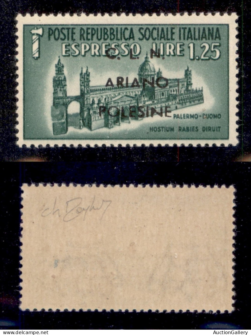 C.L.N. - Ariano Polesine - 1945 - 1,25 Lire (Errani 38) - Gomma Integra - Raybaudi - Other & Unclassified