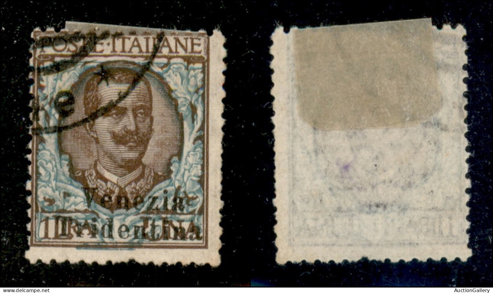 Occupazioni I Guerra Mondiale - Trentino-Alto Adige - 1918 - 1 Lira Floreale (27 Varietà) Usato - Tridentina Sul Valore  - Sonstige & Ohne Zuordnung