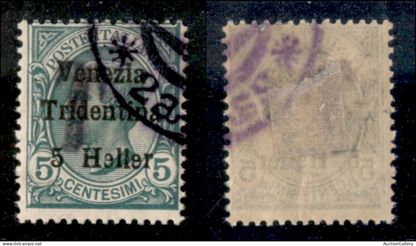 Occupazioni I Guerra Mondiale - Trentino-Alto Adige - Bolzano 1 - 1918 - Merano - 5 Heller Su 5 Cent Segnatasse (Bolzano - Other & Unclassified