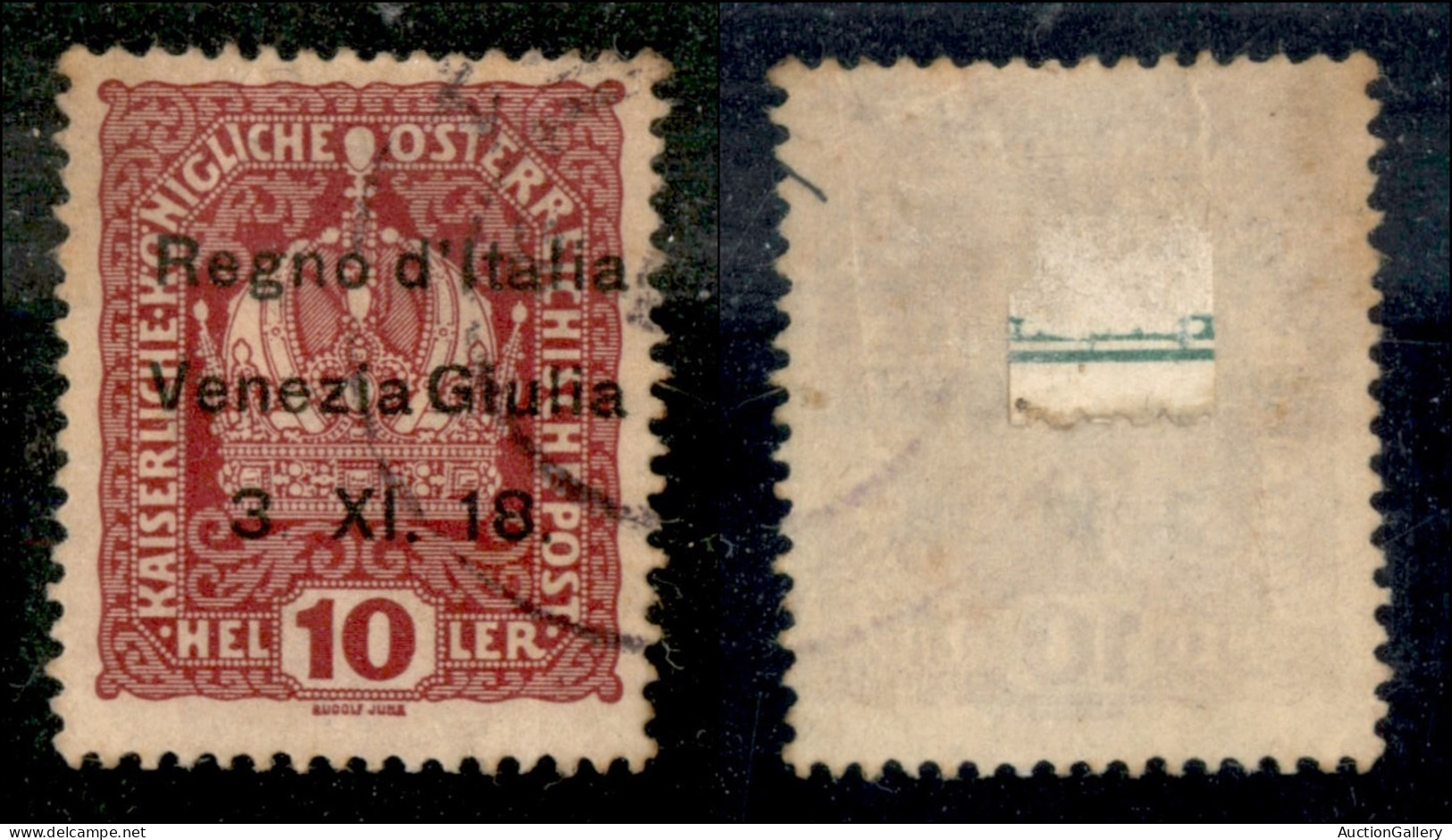 Occupazioni I Guerra Mondiale - Venezia Giulia - 1918 - 10 Heller (4 - Varietà Ua) Usato - Praticamente Senza Punto Dopo - Other & Unclassified