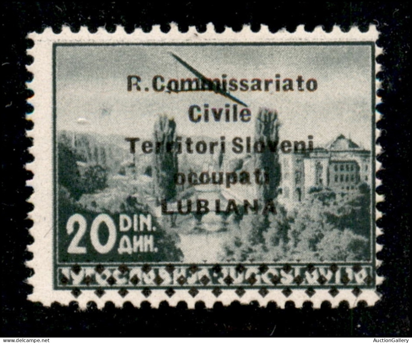 Occupazioni II Guerra Mondiale - Lubiana - 1941 - 20 Din (7-Aerea) - Gomma Originale - Other & Unclassified