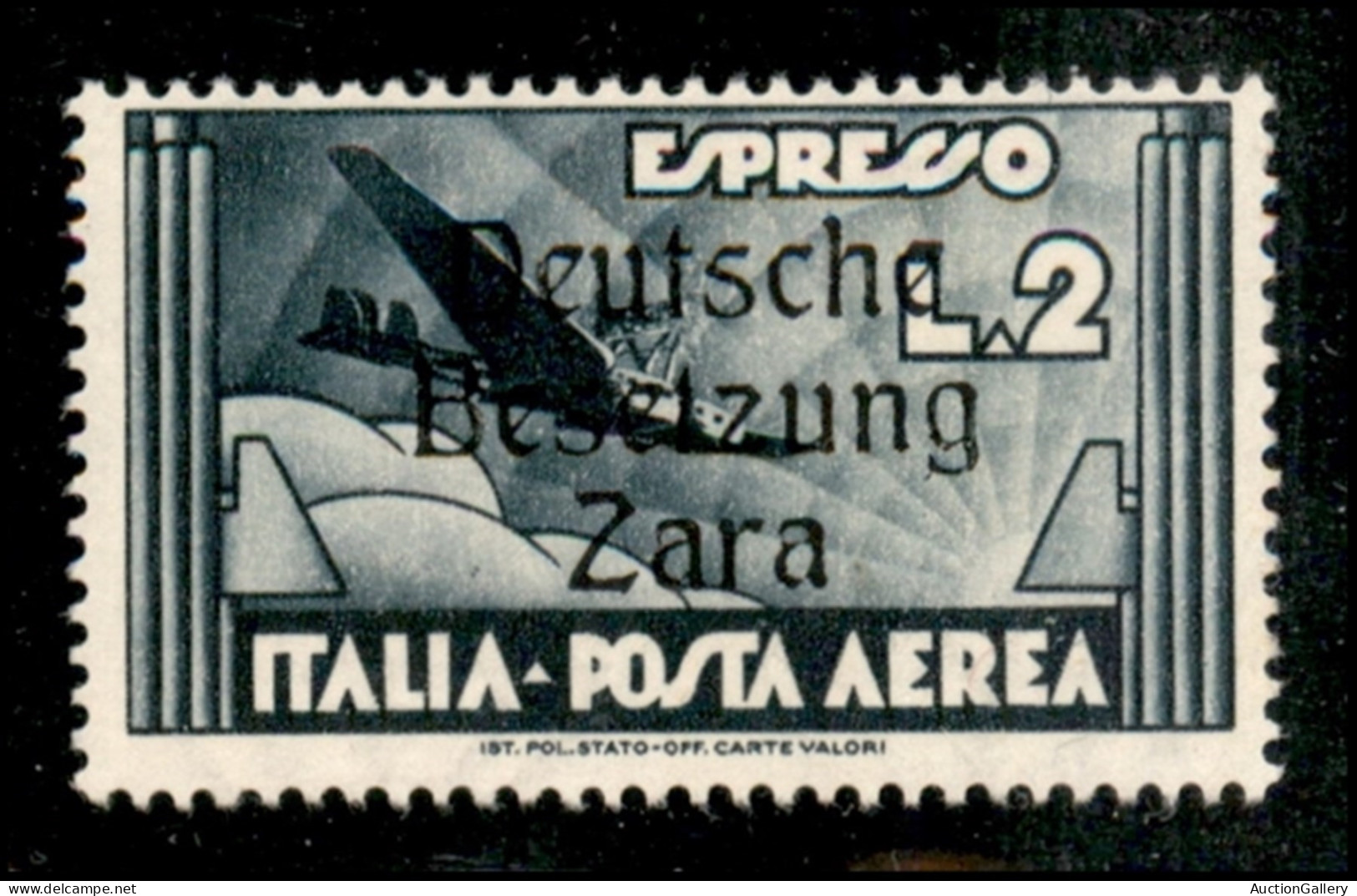 Occupazioni II Guerra Mondiale - Occupazione Tedesca - Zara - 1943 - 2 Lire Aeroespresso (9) - Gomma Integra (100) - Sonstige & Ohne Zuordnung