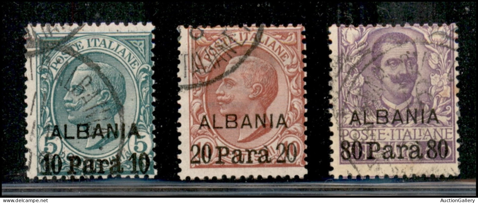 Uffici Postali All'Estero - Levante - Albania - 1907 - Soprastampati (7/9) - Serie Completa - Usati (140) - Sonstige & Ohne Zuordnung