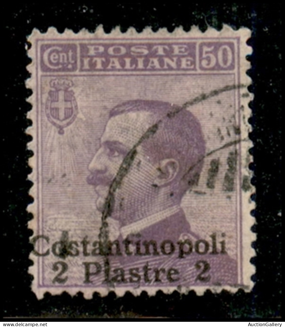 Uffici Postali All'Estero - Levante - Costantinopoli - 1909 - 2 Piastre Su 50 Cent Michetti (24 Ca) - Soprastampa A Sini - Andere & Zonder Classificatie