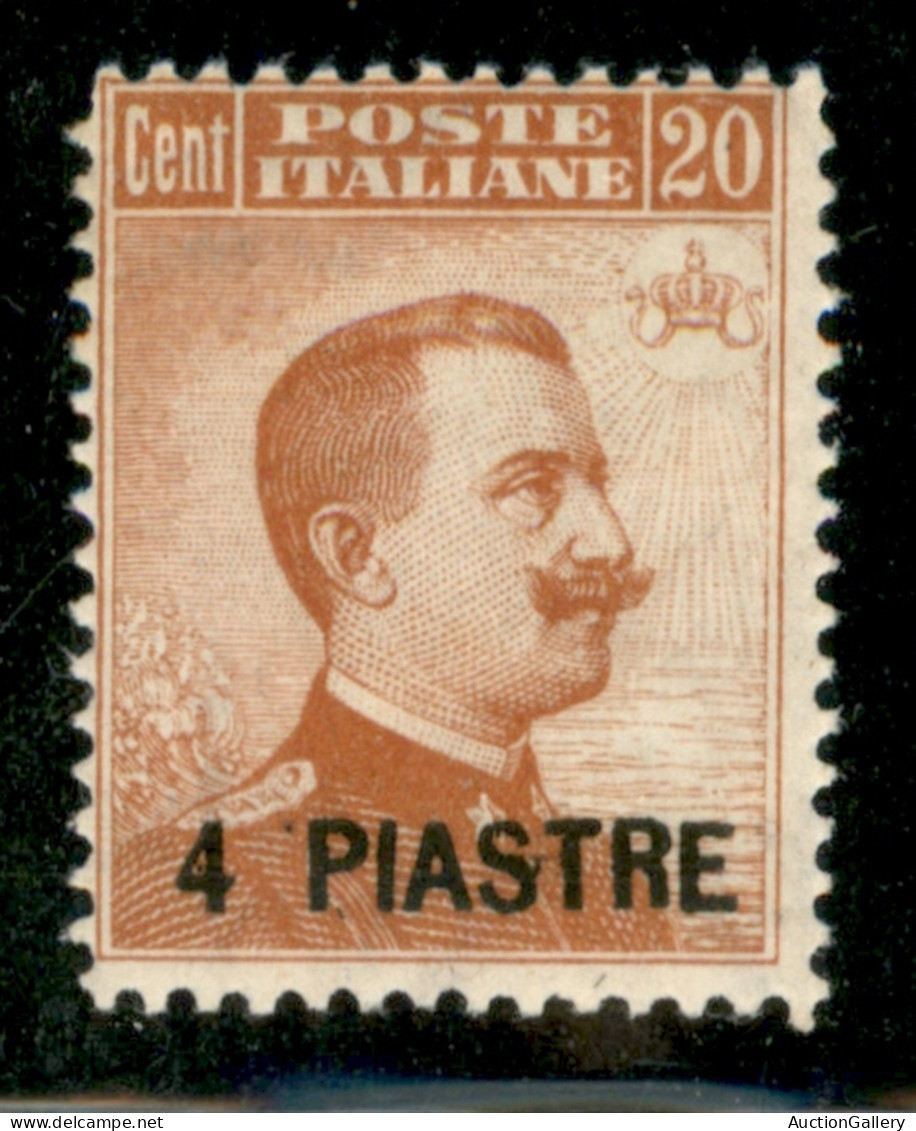 Uffici Postali All'Estero - Levante - Costantinopoli - 1921 - 4 Piastre Su 20 Cent Michetti (30) - Gomma Originale - Andere & Zonder Classificatie