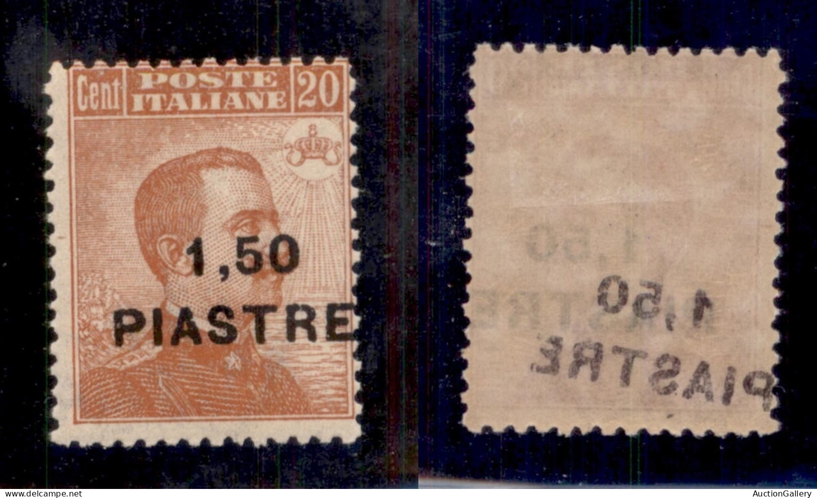 Uffici Postali All'Estero - Levante - Costantinopoli - 1922 - 1,50 Piastre Su 20 Cent (49dab Varietà) Con Soprastampa A  - Autres & Non Classés