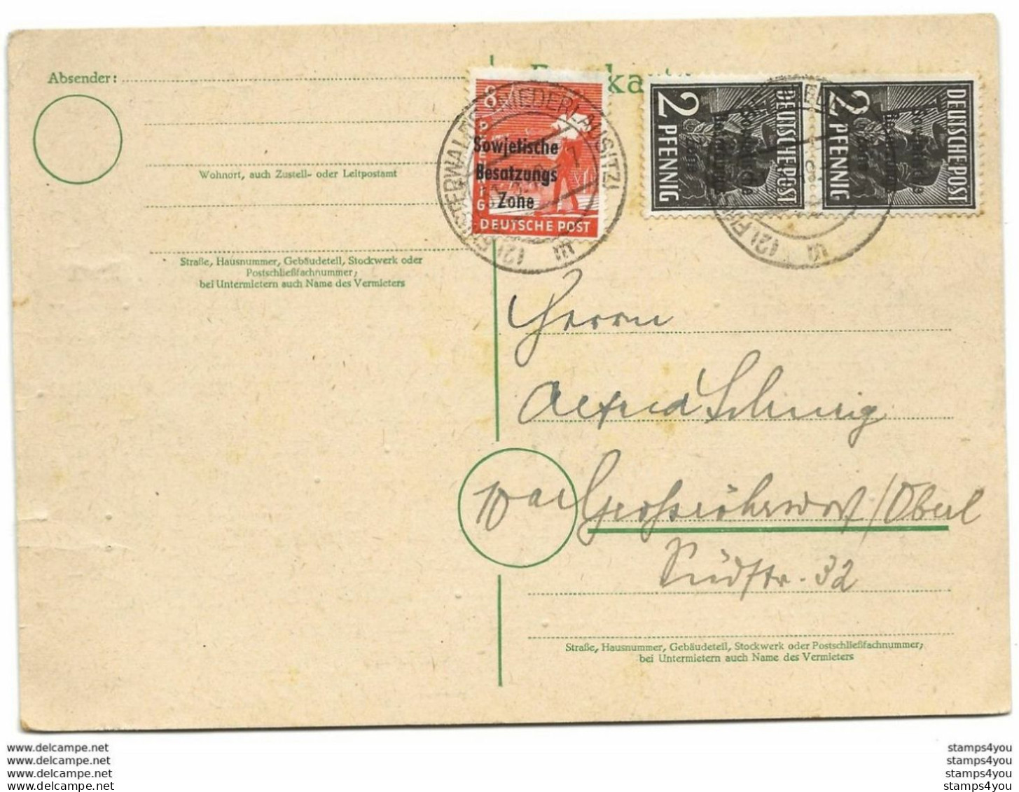 193 - 31 - Entier Postal Envoyé De Finsterwalde 1949 - Entiers Postaux