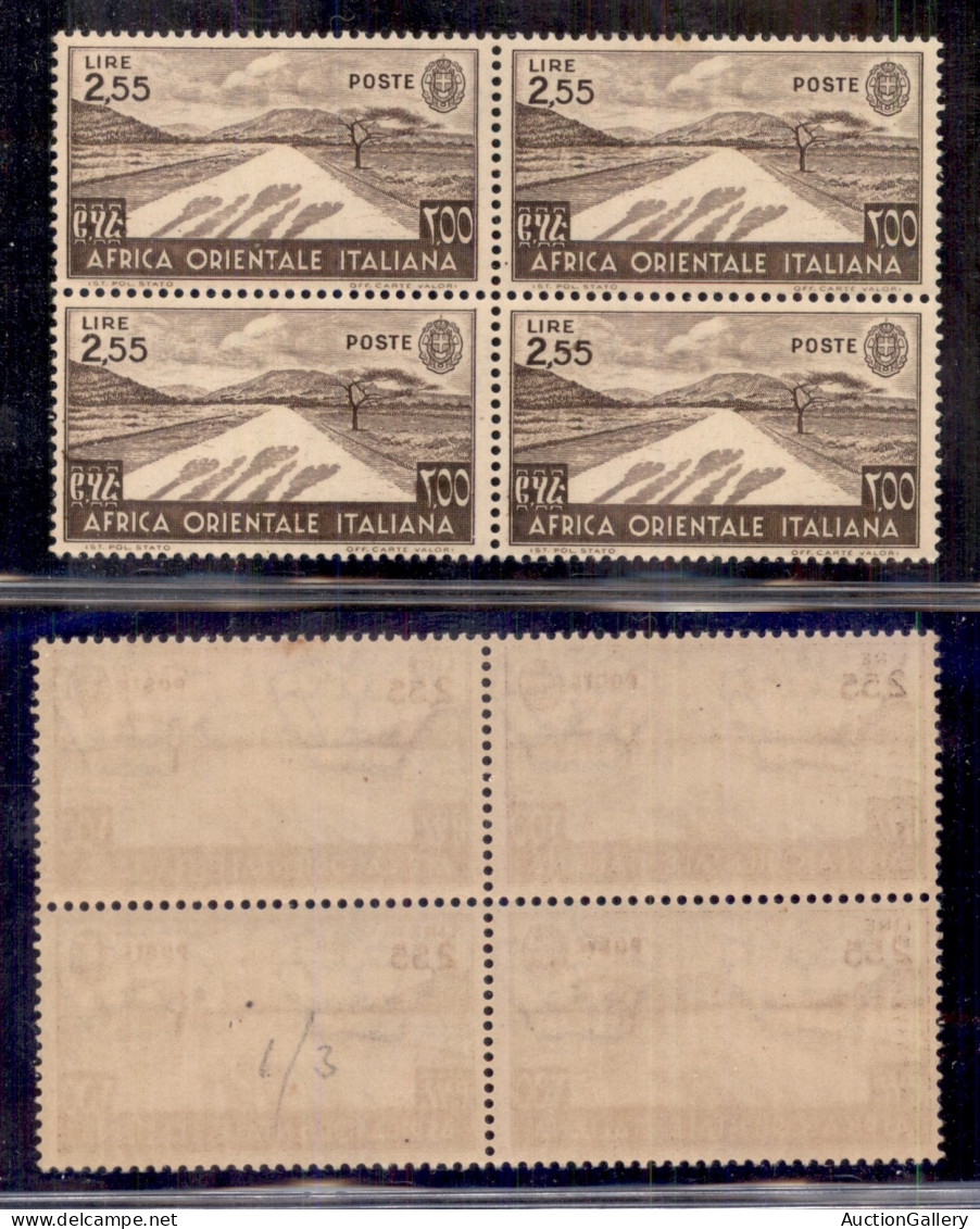 Colonie - Africa Orientale Italiana - 1938 - 2,55 Lire Soggetti Vari (16) In Quartina - Gomma Integra - Andere & Zonder Classificatie