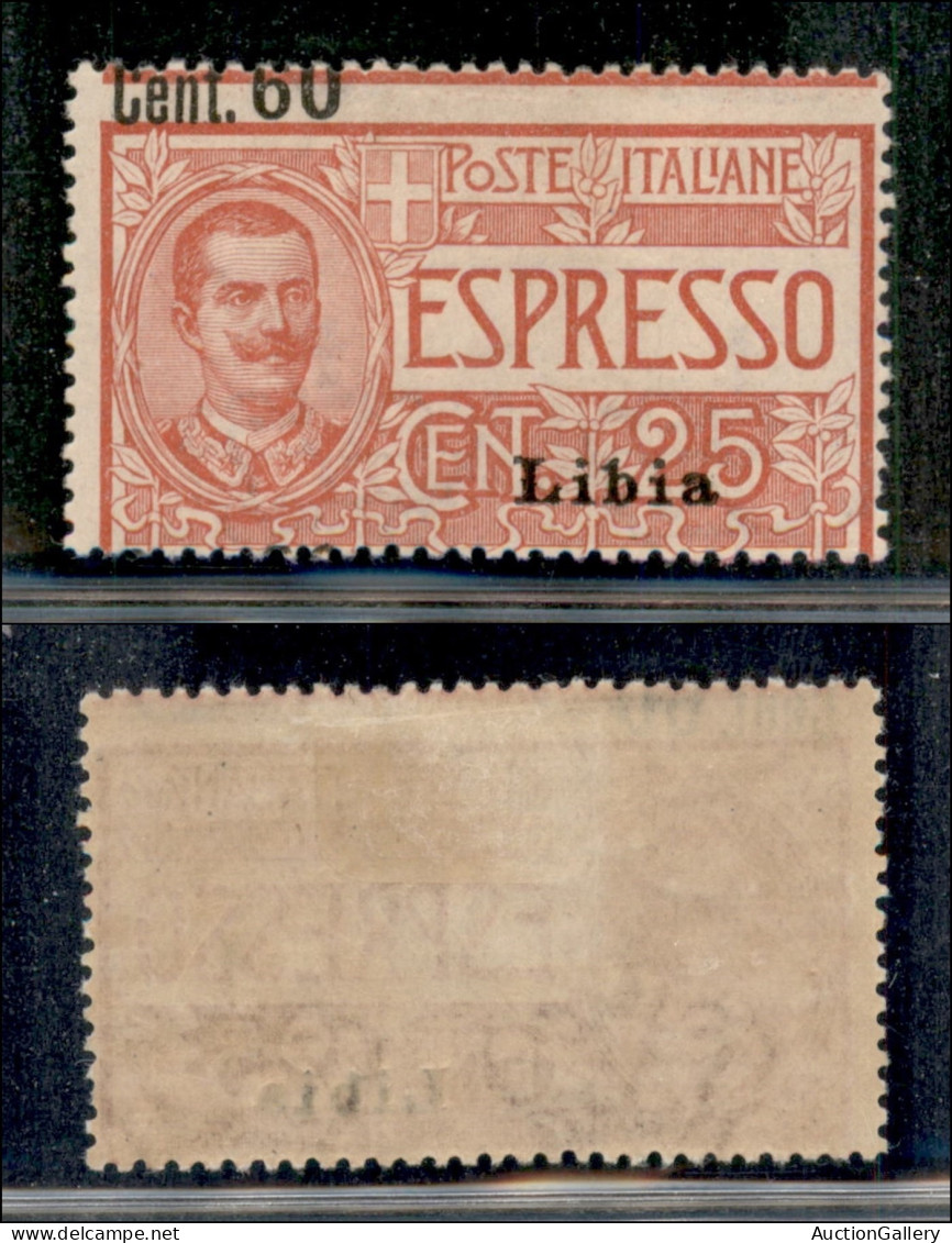 Colonie - Libia - 1922 - 60 Cent Su 25 (5b - Varietà) Con Valore In Alto (per Spostamento Della Dentellatura) - Gomma Or - Other & Unclassified