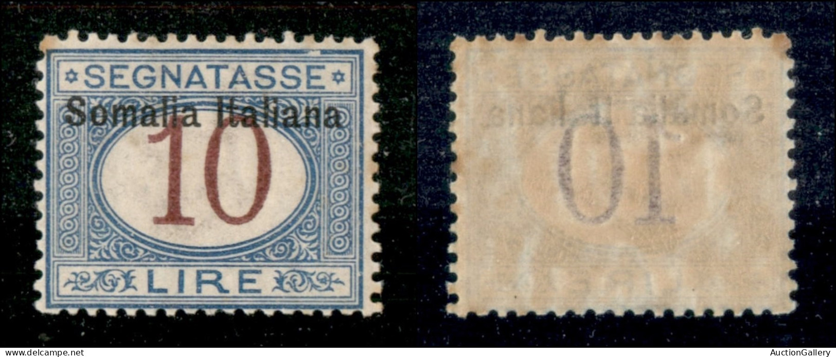 Colonie - Somalia - 1909 - 10 Lire (22) - Gomma Originale Con Invisibile Traccia Di Linguella (80) - Sonstige & Ohne Zuordnung
