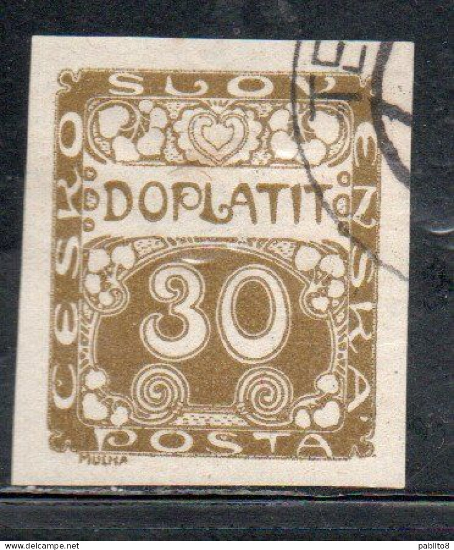 CZECH CECA CZECHOSLOVAKIA CESKA CECOSLOVACCHIA 1918 1920 POSTAGE DUE DOPLATIT 30h USED USATO OBLITERE' - Portomarken