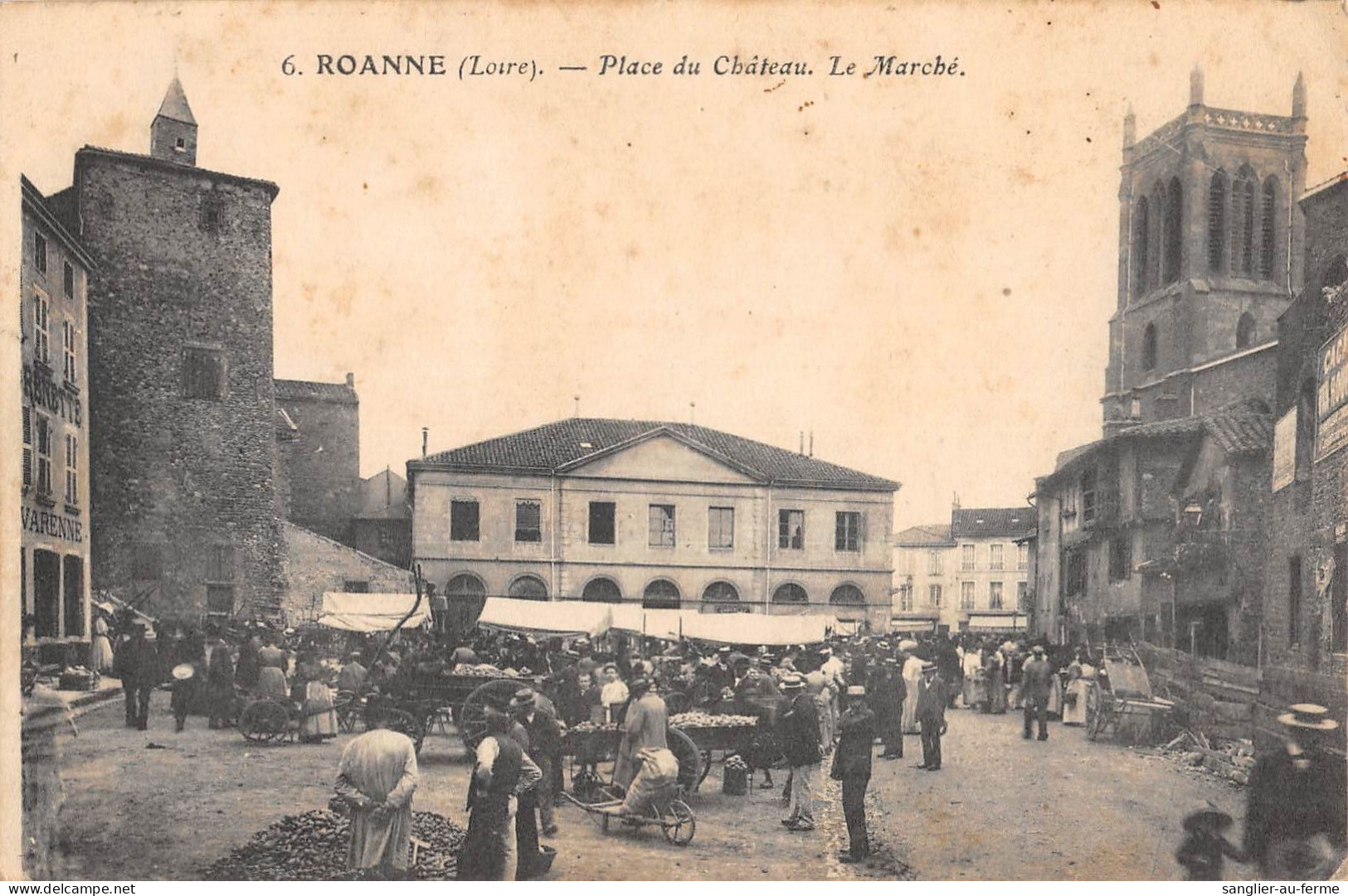 CPA 42 ROANNE / PLACE DU CHATEAU / LE MARCHE - Sonstige & Ohne Zuordnung