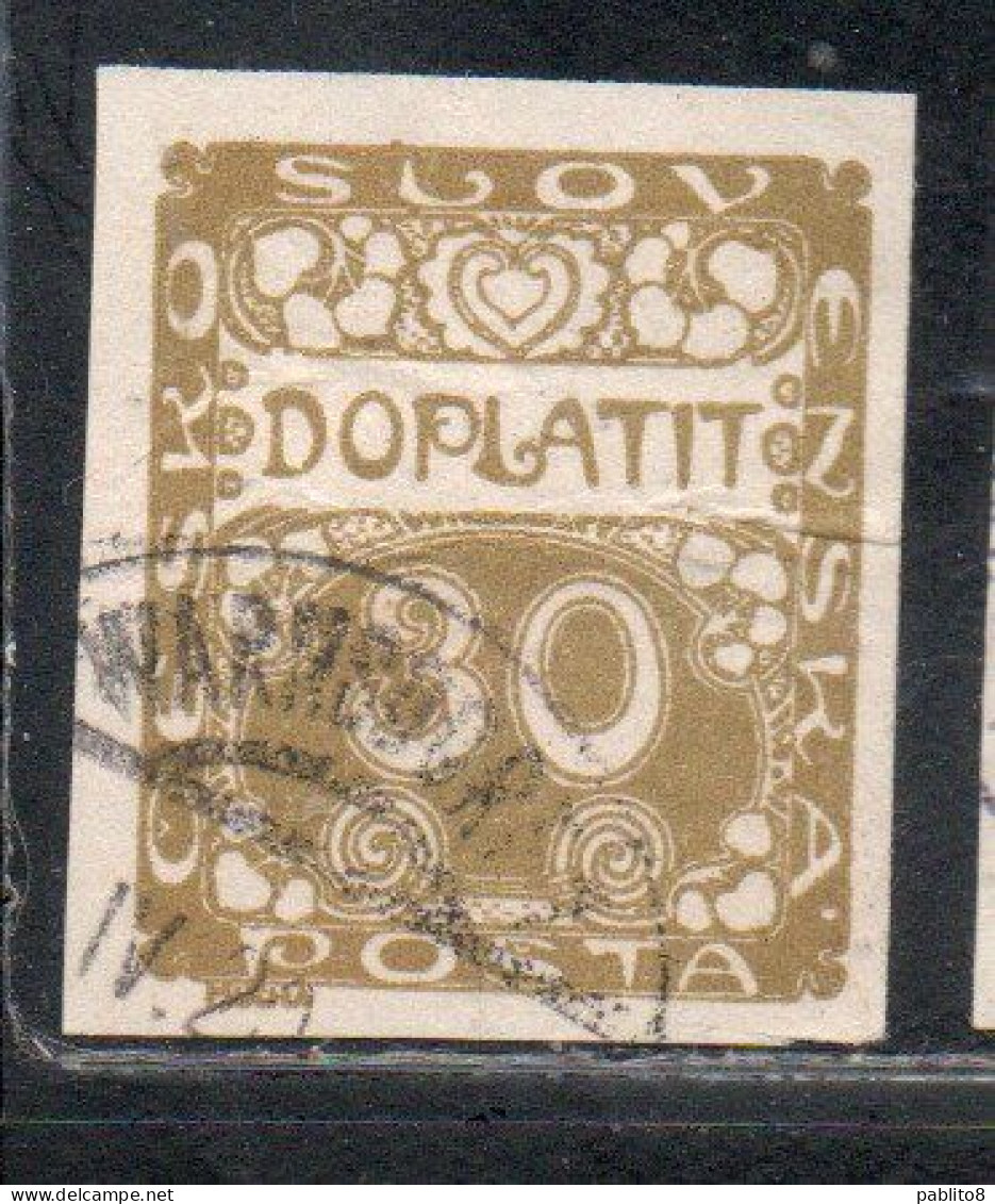 CZECH CECA CZECHOSLOVAKIA CESKA CECOSLOVACCHIA 1918 1920 POSTAGE DUE DOPLATIT 30h USED USATO OBLITERE' - Postage Due