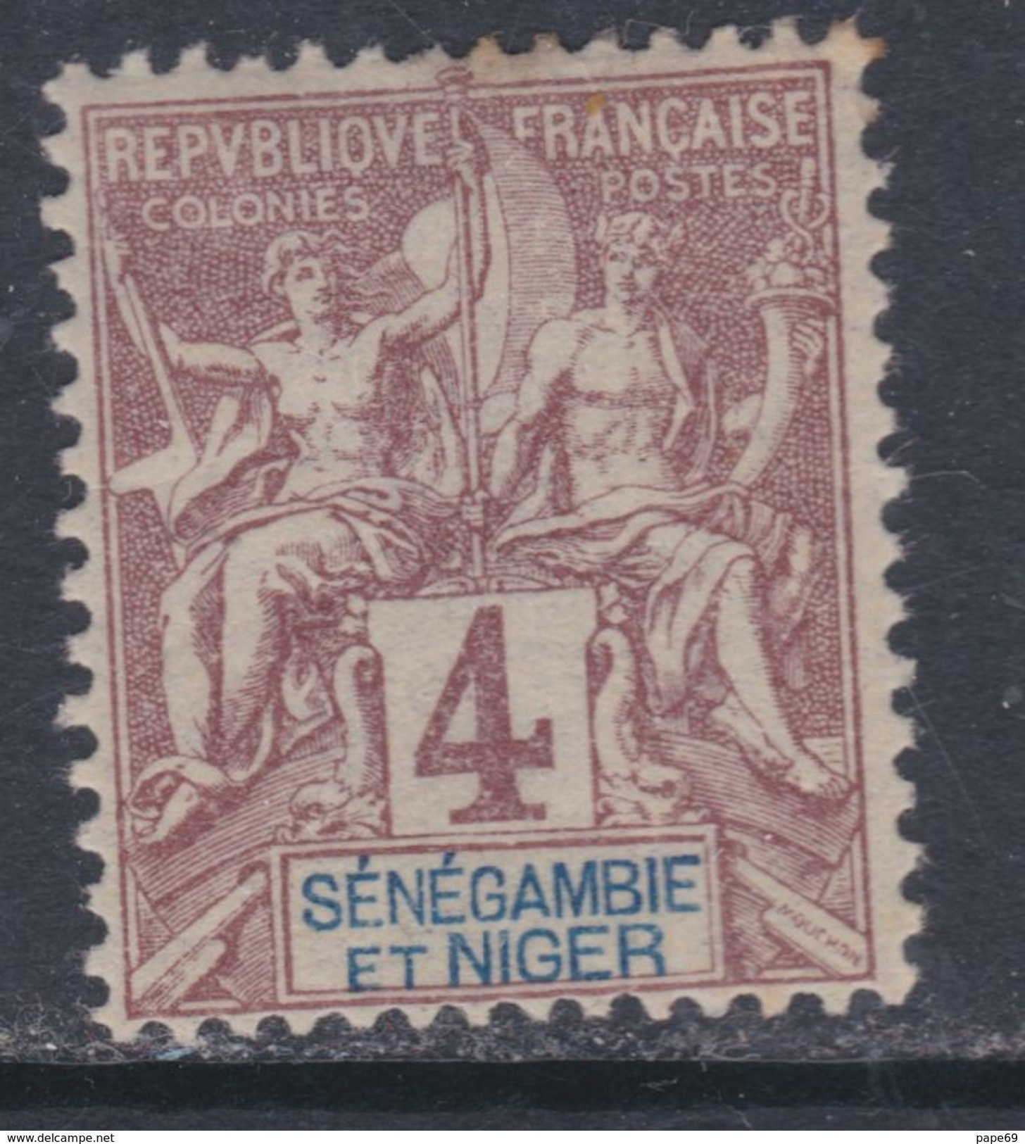 Sénégambie Et Niger N° 3 X Type Groupe : 4 C. Lilas-brun Sur Gris, Trace De Charnière Sinon TB - Ongebruikt