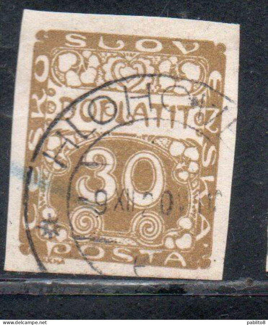 CZECH CECA CZECHOSLOVAKIA CESKA CECOSLOVACCHIA 1918 1920 POSTAGE DUE DOPLATIT 30h USED USATO OBLITERE' - Segnatasse