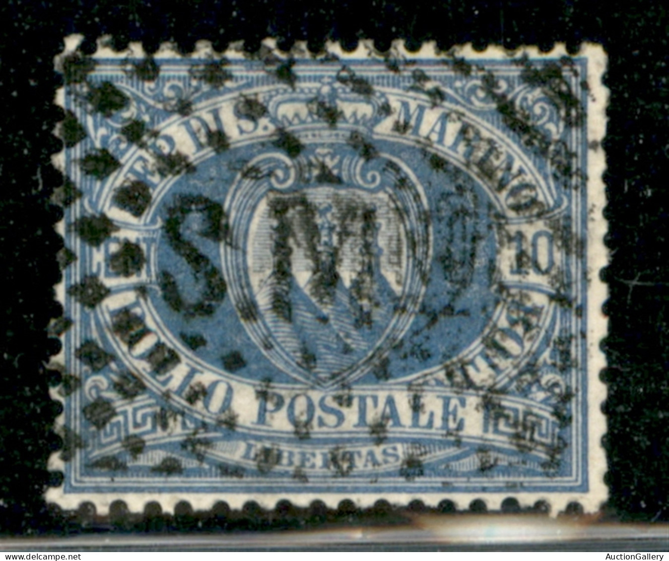 SAN MARINO - 1877 - 10 Cent Stemma (3) - Usato - Autres & Non Classés