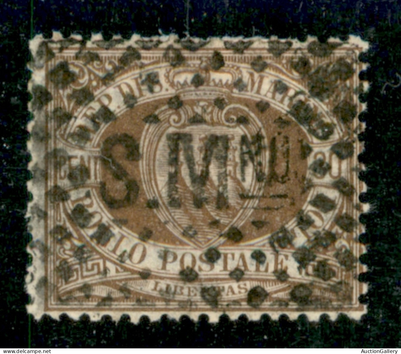 SAN MARINO - 1877 - 30 Cent Stemma (6) - Usato - Andere & Zonder Classificatie