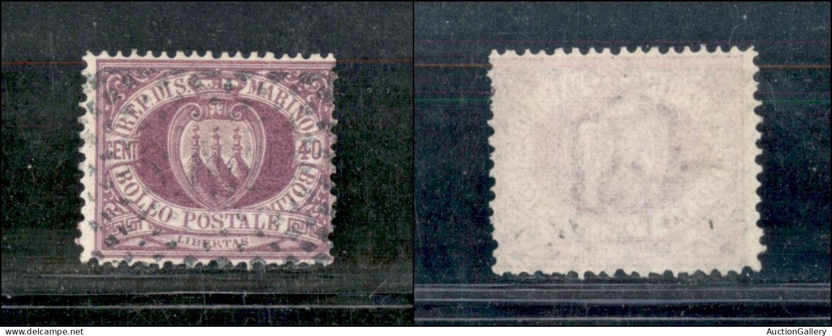 SAN MARINO - 1877 - 40 Cent Cifra O Stemma (7) Usato (160) - Autres & Non Classés