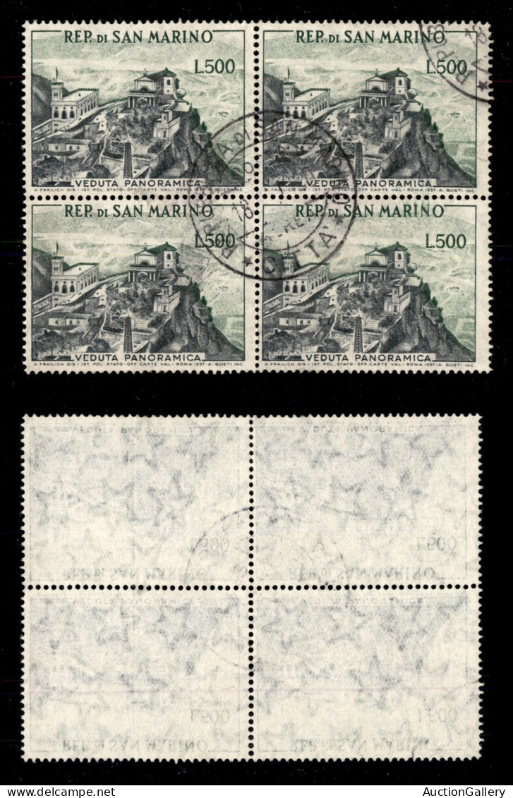 SAN MARINO - 1958 - 500 Lire Veduta (475) - Quartina Usata - Other & Unclassified
