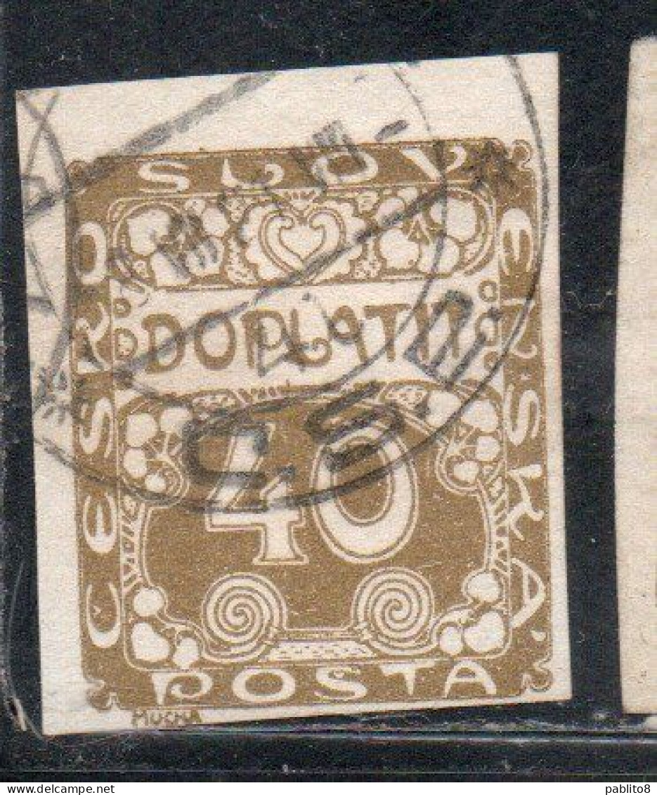 CZECH CECA CZECHOSLOVAKIA CESKA CECOSLOVACCHIA 1918 1920 POSTAGE DUE DOPLATIT 40h USED USATO OBLITERE' - Portomarken