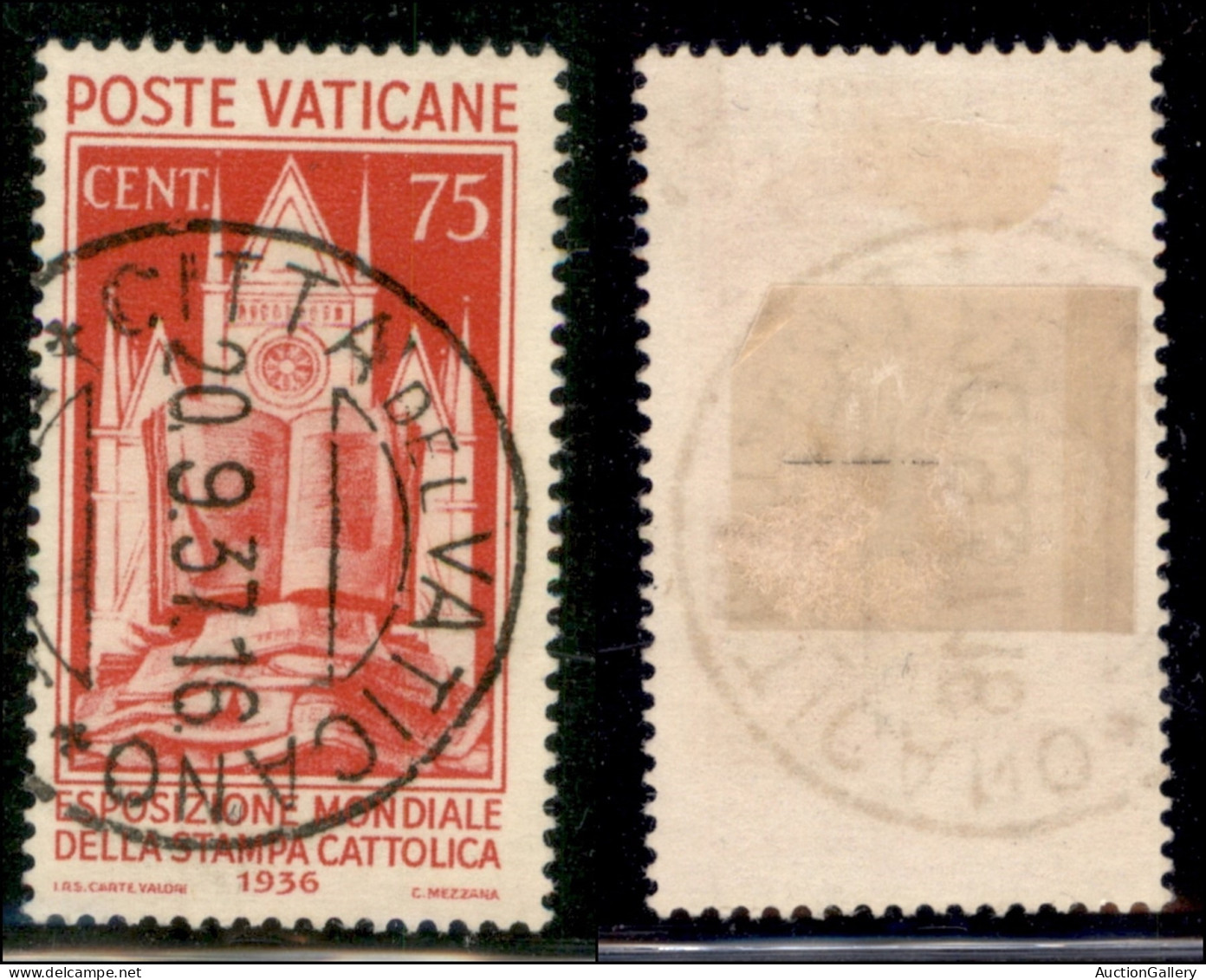 VATICANO - 1936 - 75 Cent Stampa Cattolica (51) - Usato (120) - Sonstige & Ohne Zuordnung