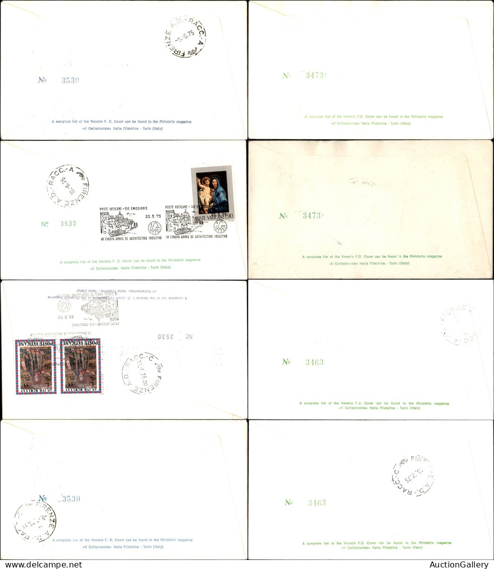 VATICANO - 1975 - FDC Venetia Club - Annata Completa - Insieme Di 8 Buste Diverse - Autres & Non Classés