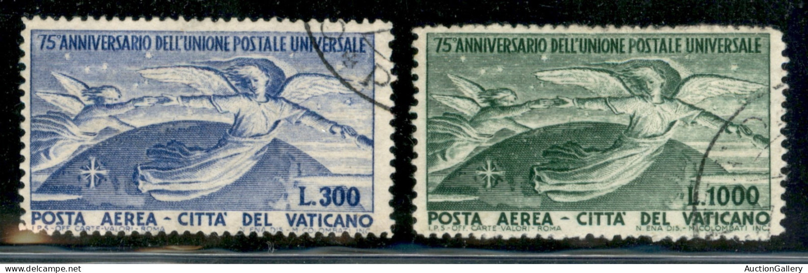 VATICANO - 1949 - UPU Posta Aerea (18/19) - Serie Completa - Usati - Otros & Sin Clasificación