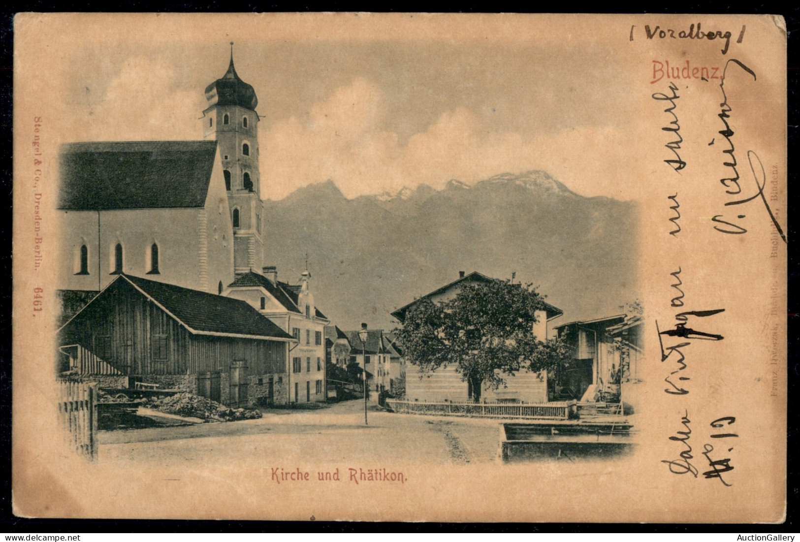 EUROPA - AUSTRIA - KKBP Bregenz Wien N. 15 - Cartolina Da Bludenz (Kirche Und Rhatikon) A Vicenza Del 31.3.1909 - Other & Unclassified