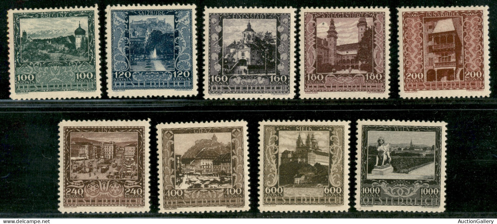 EUROPA - AUSTRIA - 1923 - Capitali (433/441) - Serie Completa - Gomma Integra - Andere & Zonder Classificatie