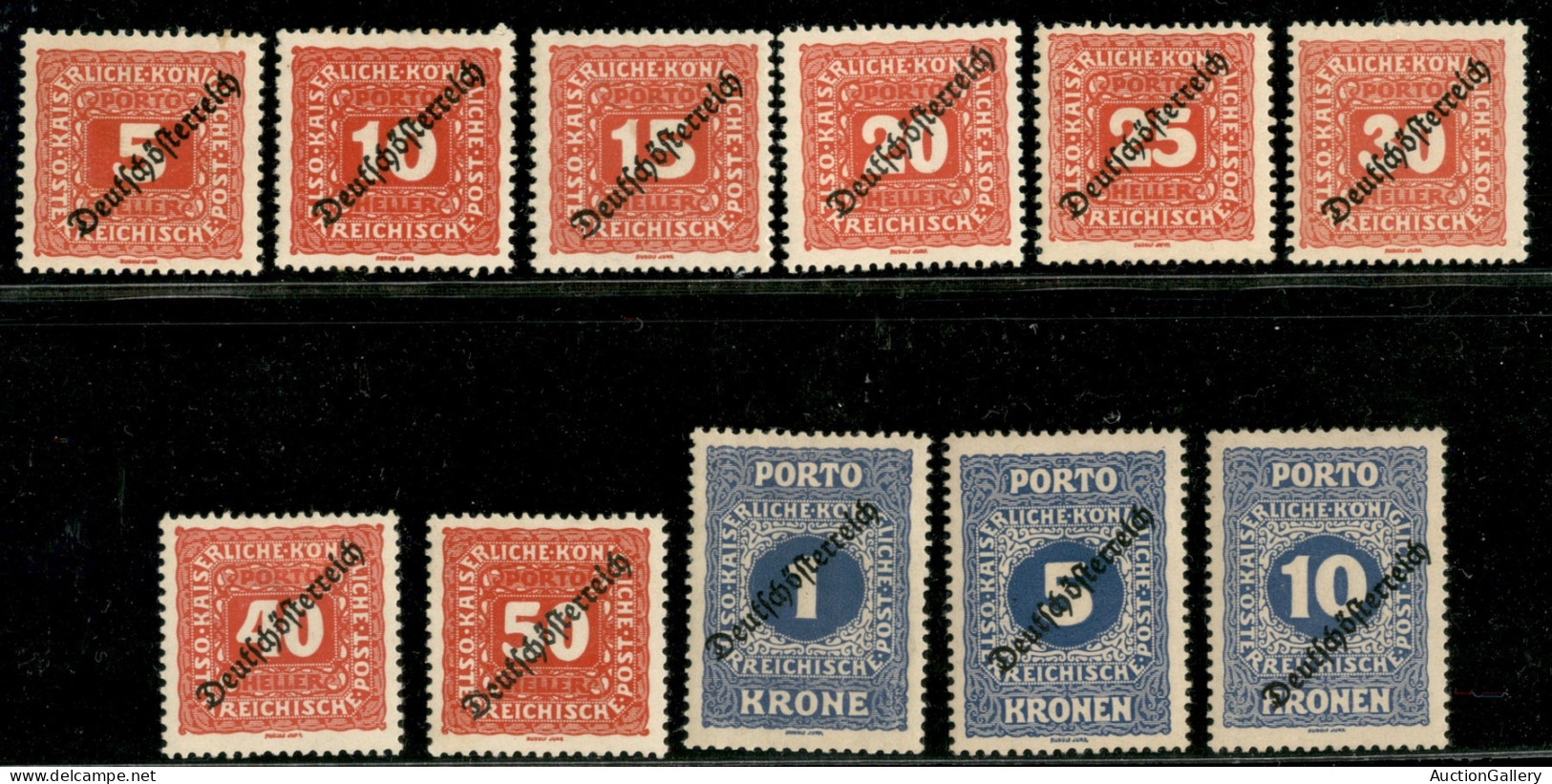 EUROPA - AUSTRIA - 1919 - Segnatasse Soprastampati (64/74) - Serie Completa - Gomma Originale - Andere & Zonder Classificatie