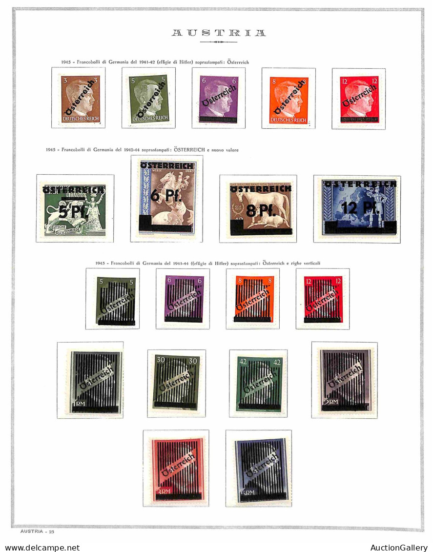 EUROPA - AUSTRIA - 1945 - Zona Sovietica - Insieme Di Serie Complete Del Periodo Montate In Due Pagine D'album Marini -  - Autres & Non Classés