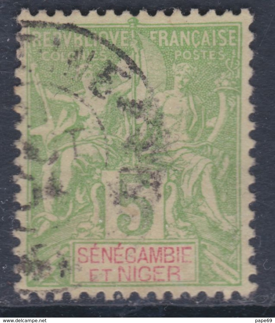Sénégambie Et Niger N° 4 O Type Groupe : 5 C. Vert-jaune, Oblitération Moyenne Sinon TB - Used Stamps