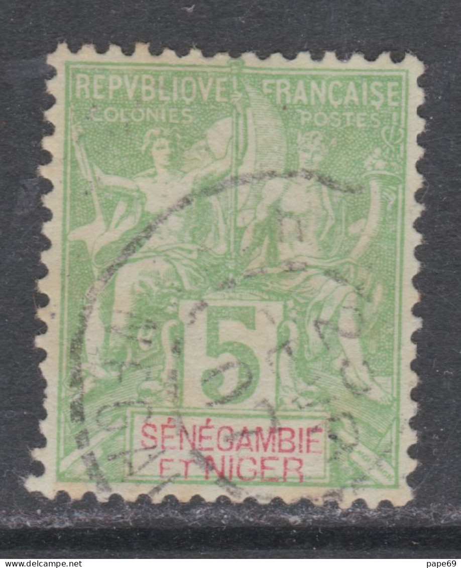 Sénégambie Et Niger N° 4 O Type Groupe : 5 C. Vert-jaune, Oblitération Moyenne Sinon TB - Used Stamps