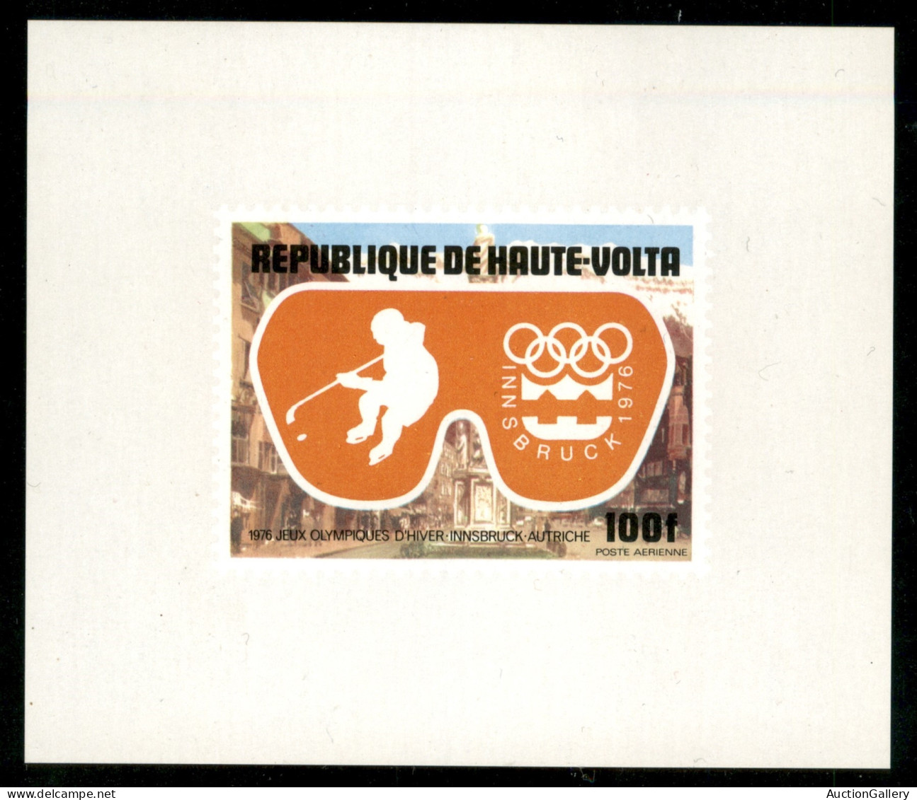 OLTREMARE - BURKINA FASO - 1975 - Haute Volta - Prova - 100 Franchi Olimpiadi Invernali (606) - Foglietto Non Dentellato - Otros & Sin Clasificación