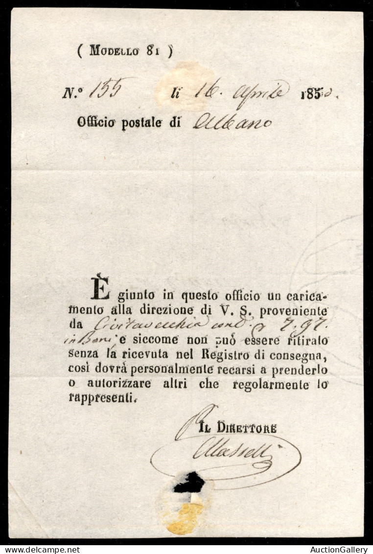 Documenti E Varie - Albano 16.4.50 - Avviso Di Ricevimento - Autres & Non Classés