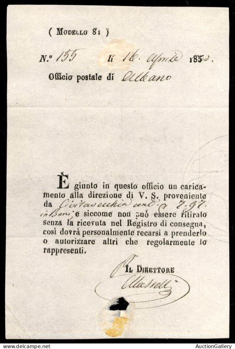 Documenti E Varie - Albano 16.4.50 - Avviso Di Ricevimento - Otros & Sin Clasificación