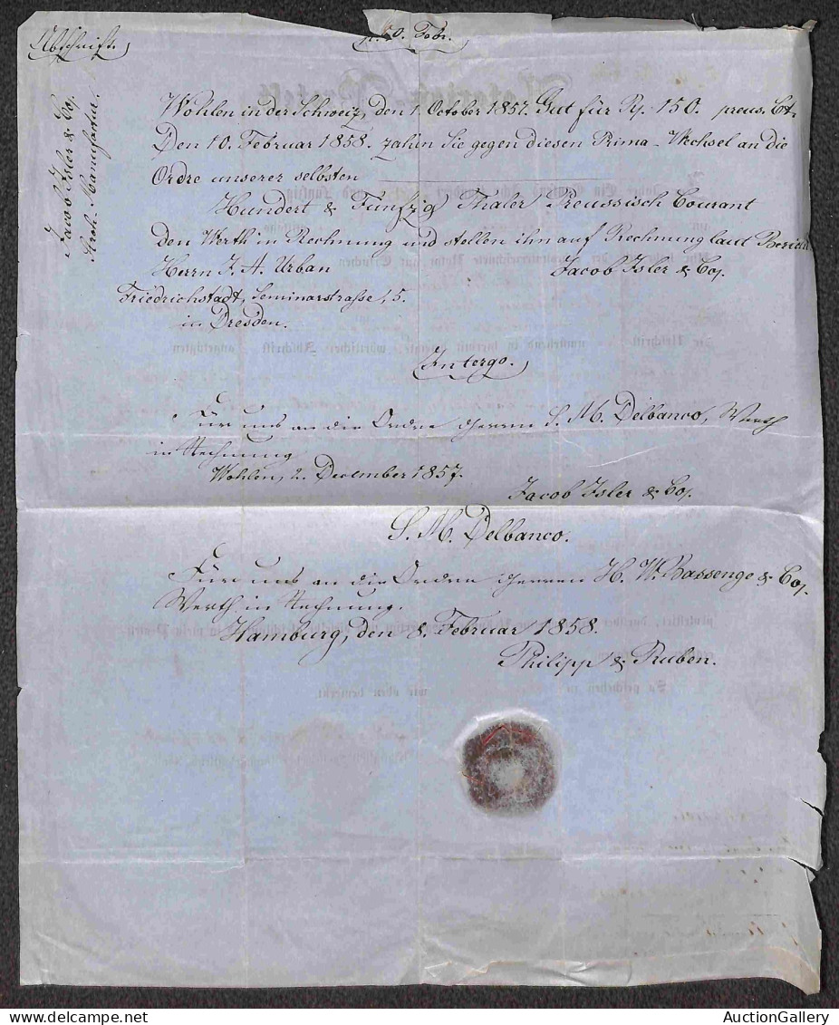 Documenti E Varie - 1858 - Atto Notarile Di Protesto - Wohlen 10.2.1858 - Andere & Zonder Classificatie