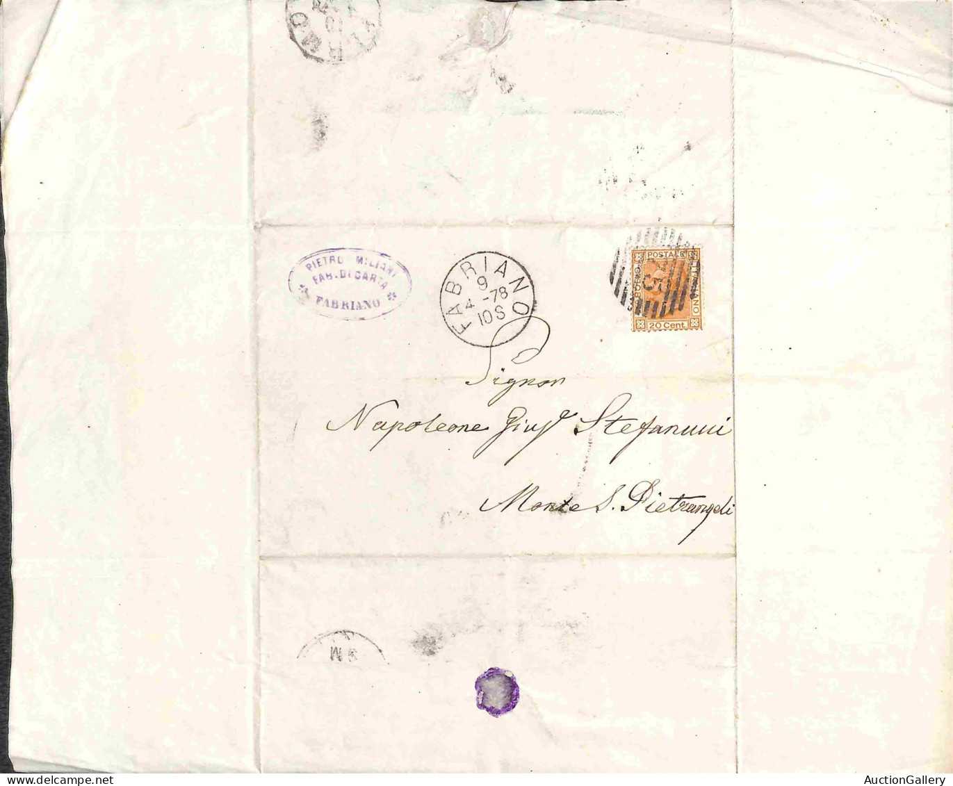 Documenti E Varie - 1876/1878 - Miliani Fabriano - 4 Fatture Con 5 Ricevute Di Spedizione E Prima Di Cambio Del Periodo  - Autres & Non Classés