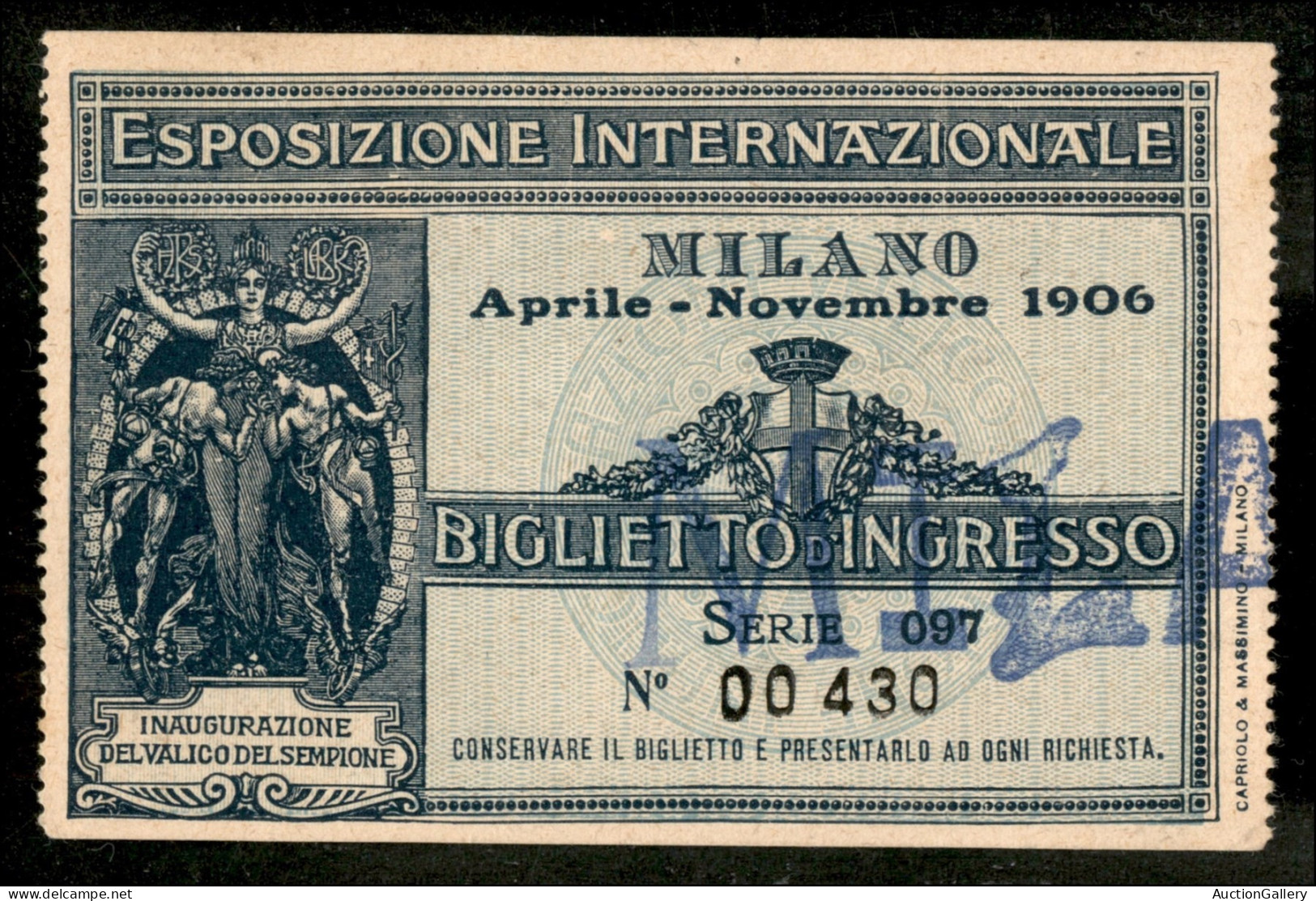 Documenti E Varie - 1906 - Milano Esposizione Internazionale - Biglietto D'ingresso - Andere & Zonder Classificatie