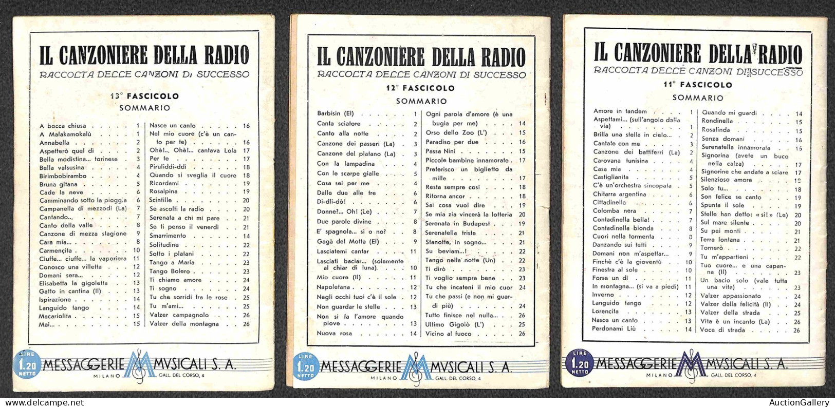 Documenti E Varie - 1940/1941 - Canzoniere Radio/Messaggerie Musicali - 5 Libretti (11/14 + 19) - In Ottime Condizioni - Other & Unclassified