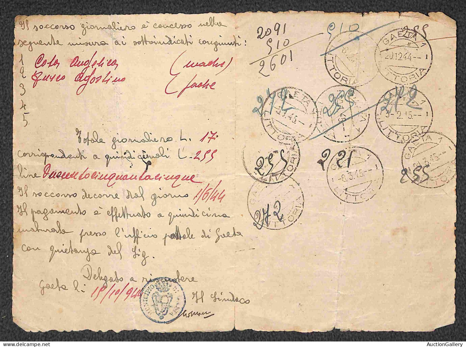 Documenti E Varie - 1944/1945 - Soccorso Giornaliero - Libretto Provvisorio - Autres & Non Classés