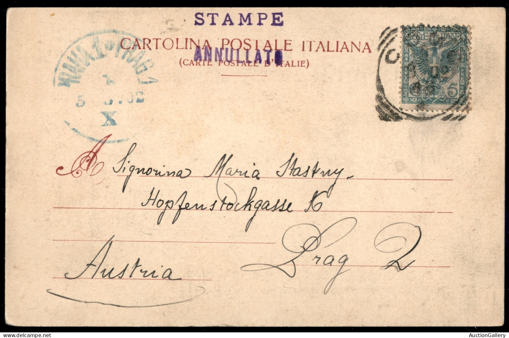 Documenti E Varie - Como/L'Imbarcadero - 1902 - Cartolina Per Praga - Autres & Non Classés