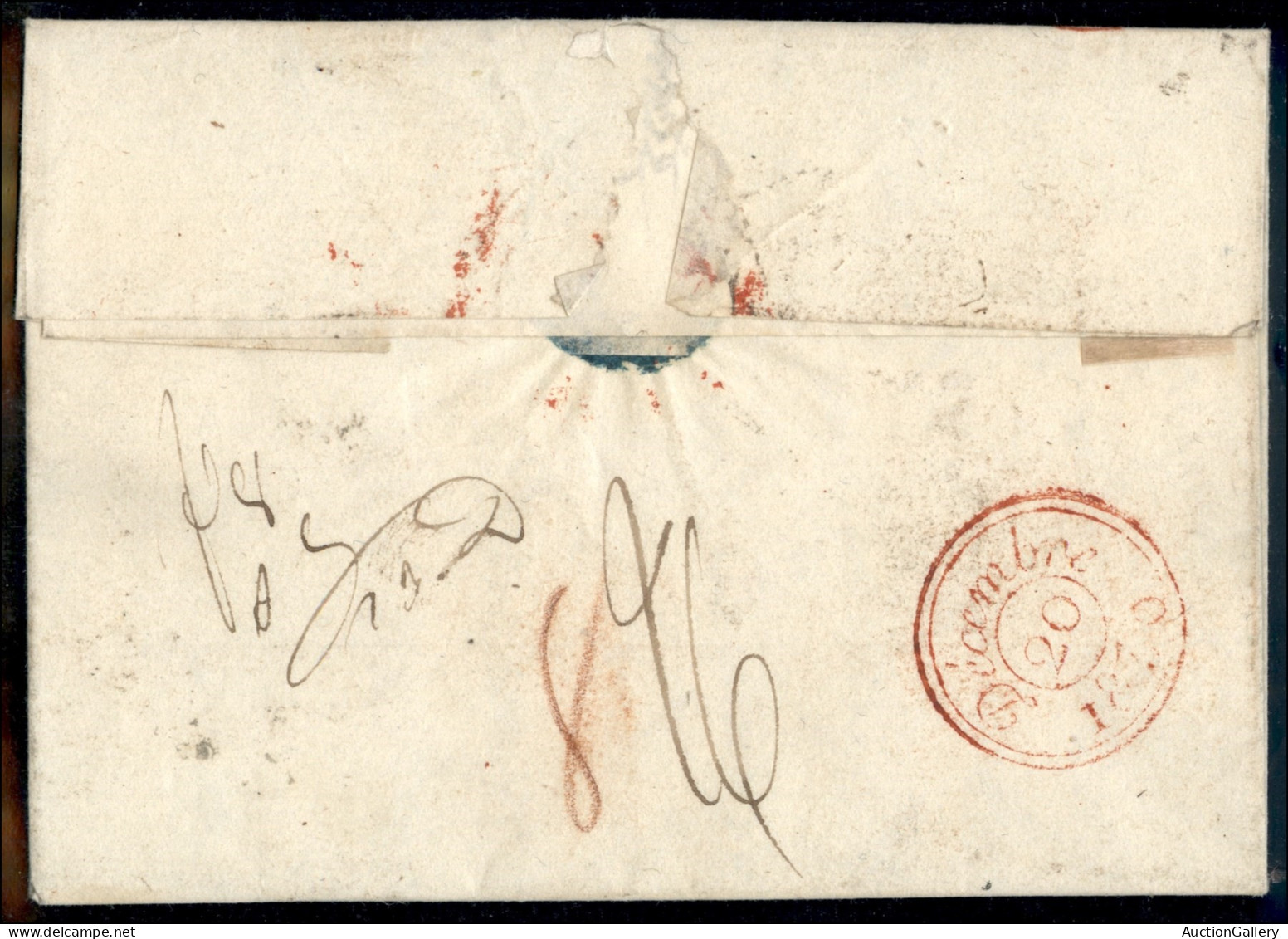 Prefilateliche - P.P. Torino (rosso) - Lettera Per Parigi Del 16.12.1830 - Chiavarello - Andere & Zonder Classificatie
