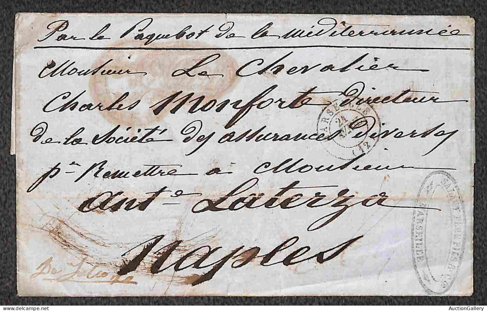 Prefilateliche - 1848 - Due Lettere Da Marsiglia A Napoli Nei Postali Francesi - Other & Unclassified